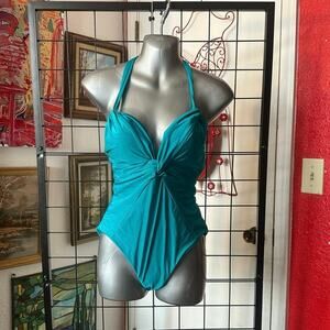 beca turquoise blue one piece swimsuit